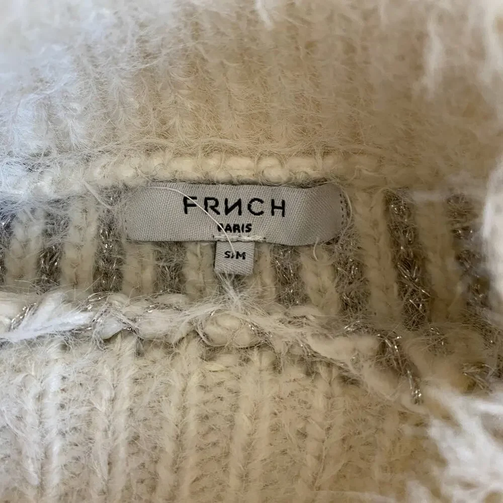 NWOT FRNCH Paris Cream Mock-Neck Soft Knit Sweater S/M — Quiet Luxury